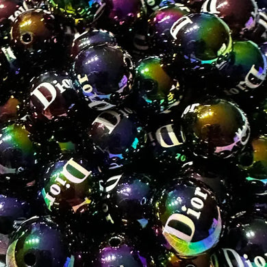 DiDi Black 16mm UV Acrylic Beads - 5 Count 16mm Acrylic Beads