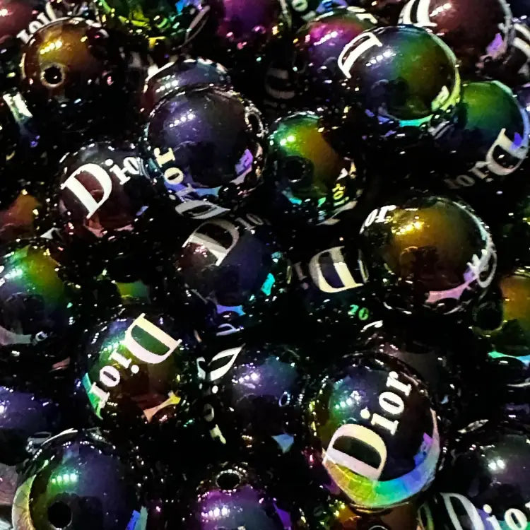 DiDi Black 16mm UV Acrylic Beads - 5 Count 16mm Acrylic Beads