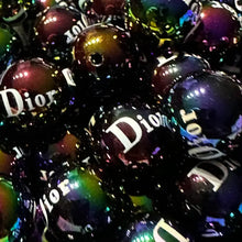 Load image into Gallery viewer, DiDi Black 16mm UV Acrylic Beads - 5 Count 16mm Acrylic Beads
