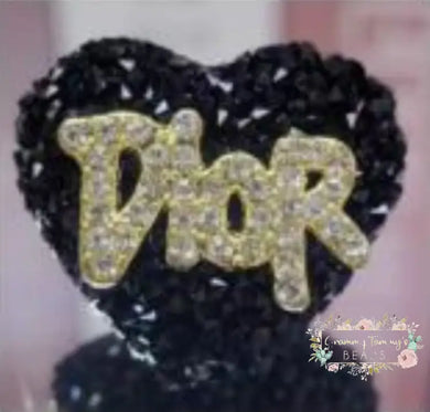 DiDi Black Rhinestone Heart Bead Rhinestone Heart
