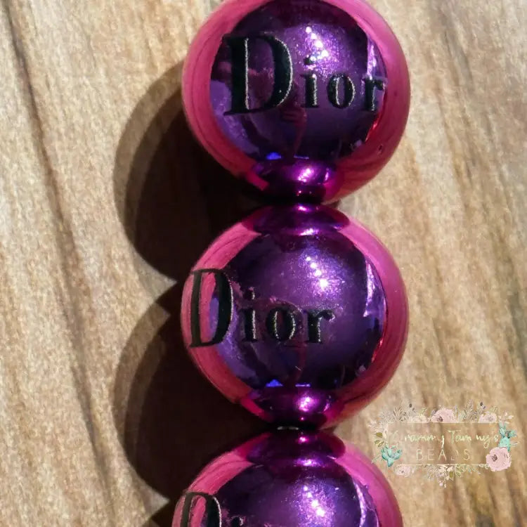 DiDi Pink 16mm UV Acrylic Beads - 5 Count 16mm Acrylic Beads