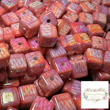 Load image into Gallery viewer, DiDi Pink Square 16mm Acrylic Beads - 5 Count 16mm Square Designer Inspired Beads
