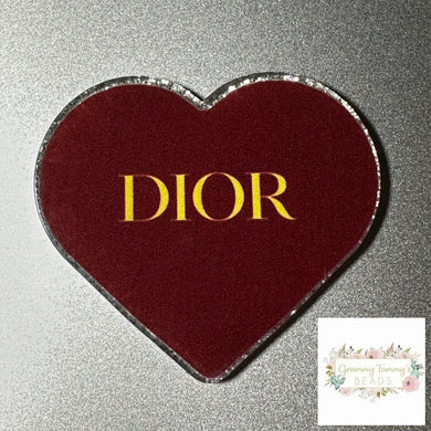DiDi Red Heart Glittery Flatback Glitter Flatback