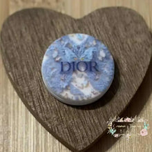 Load image into Gallery viewer, DiDi Blue Butterfily &amp; Lace Round Silicone Bead Silicone Round Focal Bead
