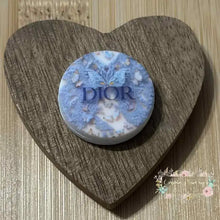 Load image into Gallery viewer, DiDi Blue Butterfily &amp; Lace Round Silicone Bead Silicone Round Focal Bead
