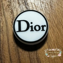 Load image into Gallery viewer, DiDi White &amp; Black Round Silicone Focal Bead Silicone Round Focal Bead
