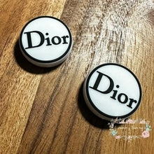 Load image into Gallery viewer, DiDi White &amp; Black Round Silicone Focal Bead Silicone Round Focal Bead
