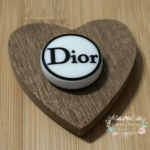 Load image into Gallery viewer, DiDi White &amp; Black Round Silicone Focal Bead Silicone Round Focal Bead
