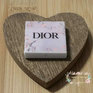 DiDi Pink Floral Square Silicone Bead Silicone Square Bead
