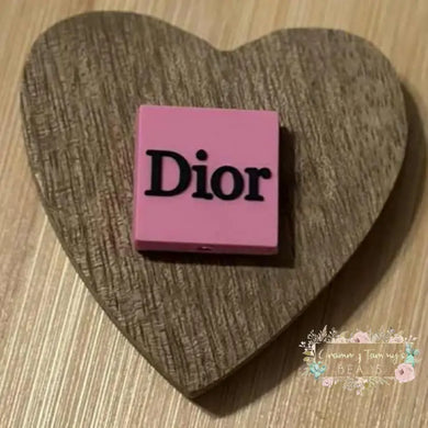 DiDi Pink Square PVC Focal Bead Silicone Focal Bead