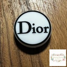 Load image into Gallery viewer, DiDi White &amp; Black Round Silicone Focal Bead Silicone Round Focal Bead
