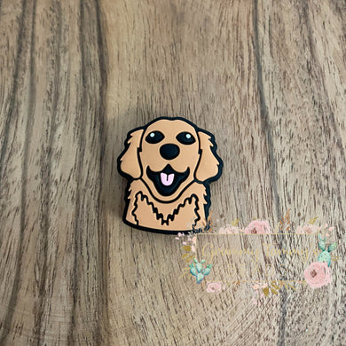 Dog Golden Silicone Focal Bead