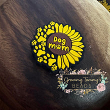 Load image into Gallery viewer, Dog Mom Sunflower Silicone Focal Bead Beads
