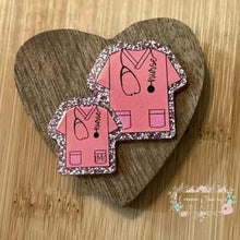 Load image into Gallery viewer, Double Scrubs - Pink Glitter Flatback Glitter Flatback
