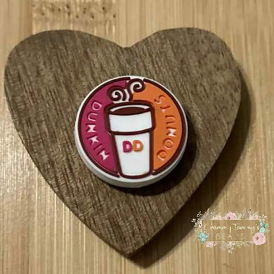 Dunkin Coffee Silicone Focal Bead - One Count Silicone Focal Bead