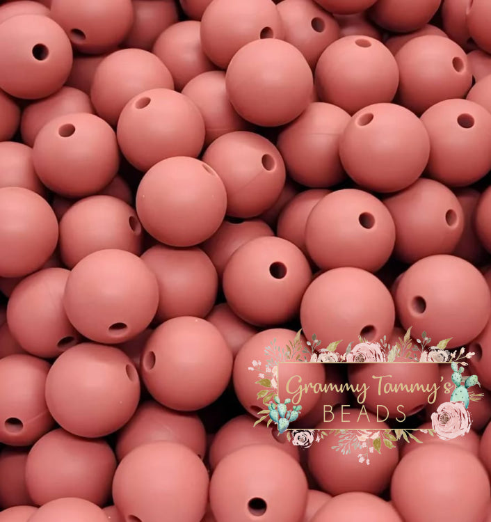 Dusty Coral 12Mm Silicone Bead