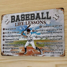 Load image into Gallery viewer, Creative Tin Sign 8X12 - Baseball Life Lessons
