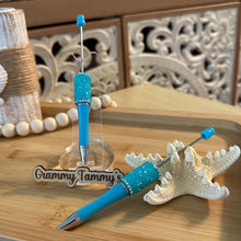 Load image into Gallery viewer, Sugar Rhinestone Beadable Pen - Blue - Teal

