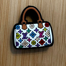Load image into Gallery viewer, Love White Multi Design Purse Silicone Focal Bead
