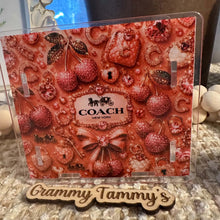 Load image into Gallery viewer, Co@ch Pearls &amp; Cherries - Acrylic Pen/Pencil Holder
