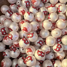 Load image into Gallery viewer, 16mm Redsox Acrylic Beads - 5 Count
