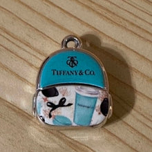 Load image into Gallery viewer, Tif Metal Backpack Charm with Coffee
