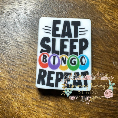 East Sleep Bingo Repeat Silicone Focal Bead Beads