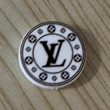 Load image into Gallery viewer, Love Round - White and Black Silicone Focal Bead
