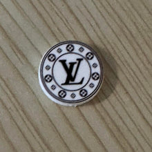Load image into Gallery viewer, Love Round - White and Black Silicone Focal Bead

