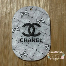 Load image into Gallery viewer, Embossed Acrylic Charm - Double Sided - Cici B&amp;W - Bows Embossed Acrylic Charm
