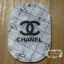 Load image into Gallery viewer, Embossed Acrylic Charm - Double Sided - Cici B&amp;W - Bows Embossed Acrylic Charm
