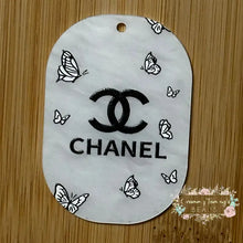 Load image into Gallery viewer, Embossed Acrylic Charm - Double Sided - CiCi B&amp;W Butterflies Embossed Acrylic Charm
