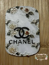 Load image into Gallery viewer, Embossed Acrylic Charm - Double Sided - CiCi White Flowers Embossed Acrylic Charm
