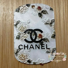 Load image into Gallery viewer, Embossed Acrylic Charm - Double Sided - CiCi White Flowers Embossed Acrylic Charm
