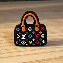 Load image into Gallery viewer, Love Black Multi Color Purse Silicone Focal
