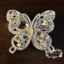 Load image into Gallery viewer, 31*35MM Metal Fancy Beads Rhinestone Effect/Butterfly Shape 1- count Silver/Silver Butterfly shaped beeds
