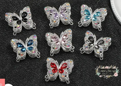31*35MM Metal Fancy Beads Rhinestone Effect/Butterfly Shape 1- count Butterfly shaped beeds