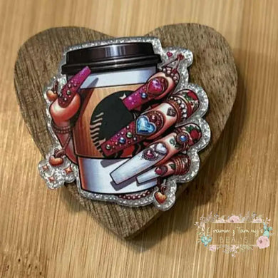 Fancy Nails Coffee - Silver Glitter Flatback Glitter Flatback