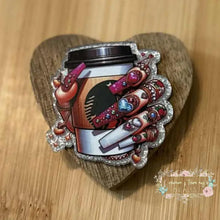 Load image into Gallery viewer, Fancy Nails Coffee - Silver Glitter Flatback Glitter Flatback
