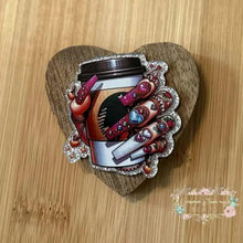 Load image into Gallery viewer, Fancy Nails Coffee - Silver Glitter Flatback Glitter Flatback
