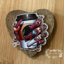Load image into Gallery viewer, Fancy Nails Coffee - Silver Glitter Flatback Glitter Flatback
