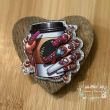 Load image into Gallery viewer, Fancy Nails Coffee - Silver Glitter Flatback Glitter Flatback
