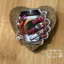 Load image into Gallery viewer, Fancy Nails Coffee - Silver Glitter Flatback Glitter Flatback
