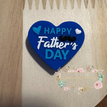 Load image into Gallery viewer, Father’s Day Heart Silicone Focal Bead Beads
