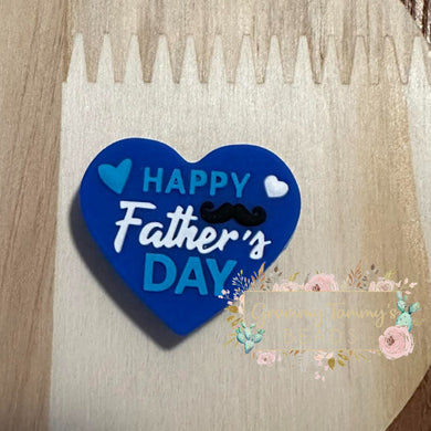 Father’s Day Heart Silicone Focal Bead Beads