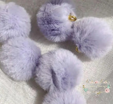 Load image into Gallery viewer, Faux Fur Pom Pom Charms: Plush Fuzzy Ball Pendants (20mm 5 Pcs) #2 Light Purple 20mm furry chams
