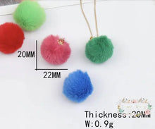 Load image into Gallery viewer, Faux Fur Pom Pom Charms: Plush Fuzzy Ball Pendants (20mm 5 Pcs) 20mm furry chams
