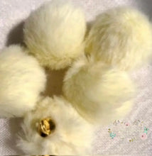 Load image into Gallery viewer, Faux Fur Pom Pom Charms: Plush Fuzzy Ball Pendants (20mm 5 Pcs) #5 Light Yellow 20mm furry chams

