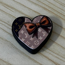 Load image into Gallery viewer, Love Heart with Bow Silicone Focal Bead
