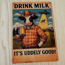 Load image into Gallery viewer, Creative Tin Sign 8X12 - Drink Milk
